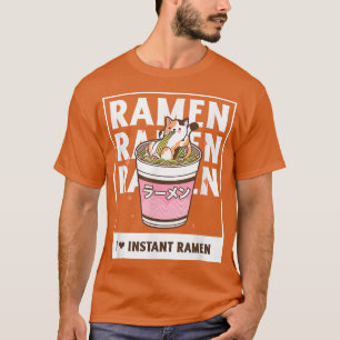 T-shirt Chat Manger Japonais Ramen nouilles Anime Kawaii 1