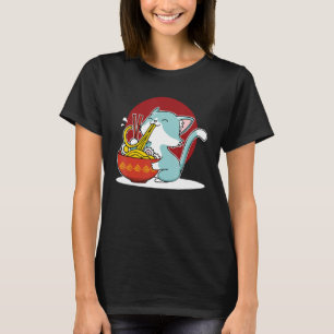 T-shirt Chat Manger Japonais Ramen nouilles Soupe Bowl Kit