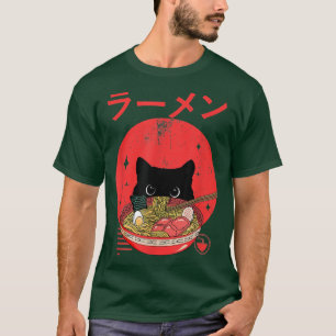 T-shirt Chat Manger Ramen Japonais Cute Kawaii Anime Japan