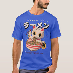 T-shirt Chat Manger Ramen Japonais Cute Kawaii Anime Tee