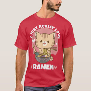 T-shirt Chat Manger Ramen Noodle Pour Femmes Hommes Ados G