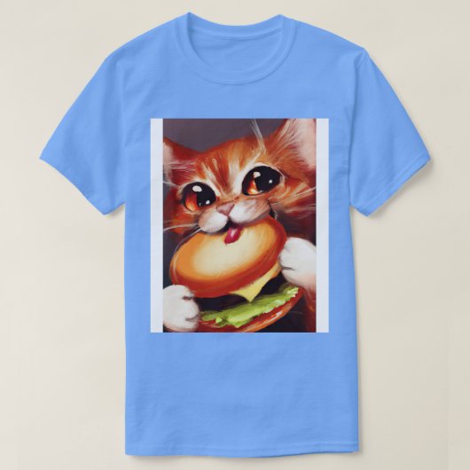 T-shirt Chat mangeur Burger 1 (Design devant)