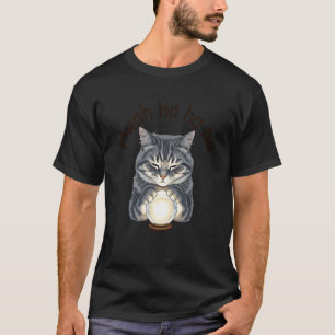 T-shirt Chat Maniaque Drôle avec Boule de Cristal Mwah Ha
