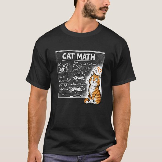 T-shirt Chat Math Physique Équations Tableau Noir Drôle Ta (Devant)