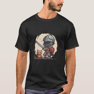 T-shirt Chat médiéval avec drôle Knight