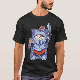 T-shirt Chat médiéval Kitten avec épée et dragons de boucl