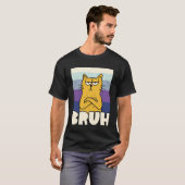 T-shirt Chat Mème Bruh Aspect Vintage (Devant entier)