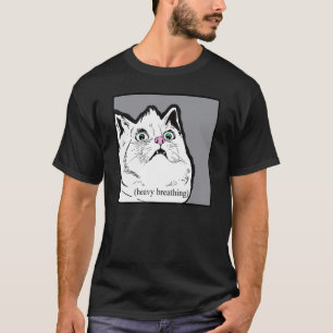 T-shirt Chat Mème Respiration Forte Animal Gras Chonky