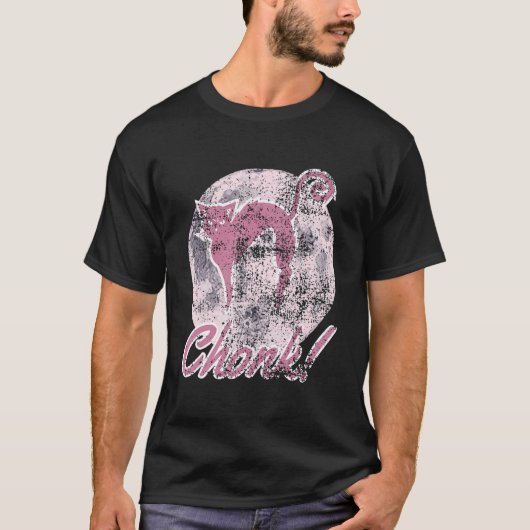 T-shirt Chat Mème Tee Chonk Grumpy Chats Papa Maman Chat T (Devant)