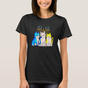 T-shirt Chat Menorah Hanukkah Mignon Chatons Chanukah Juif