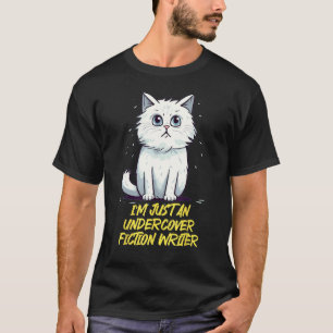 T-shirt Chat mensonges blancs drôles en tant qu'écrivain d
