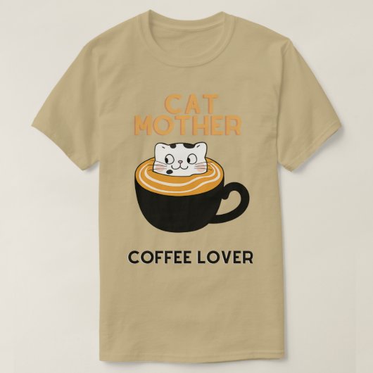 T-shirt Chat mère amant caffé 5 (Design devant)