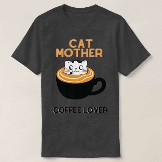 T-shirt Chat mère amant caffé 5 (Design devant)