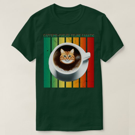 T-shirt chat mère amateur de café 20 (Design devant)