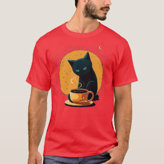 T-shirt chat mère amateur de café 33