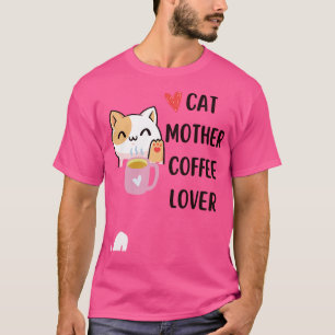 T-shirt chat mère café amant café amant chat maman ca