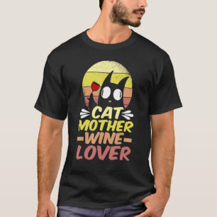 T-shirt Chat Mère Vin Fou Chat Dame