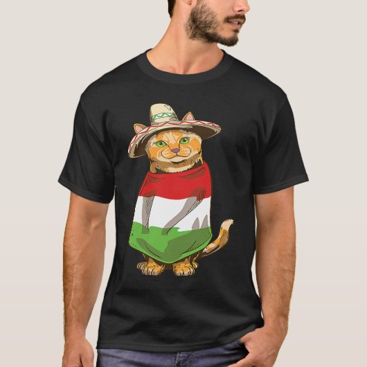 T-shirt Chat Mexicain Fête Cinco De Mayo (Devant)