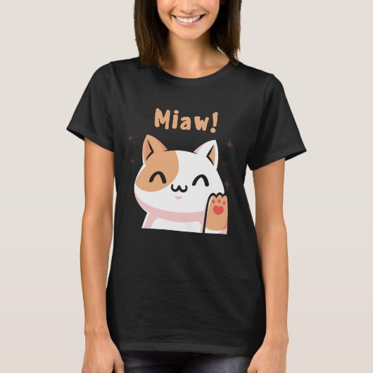 T-shirt Chat Miaw-Kitty-Cute Chat-Funny (Devant)