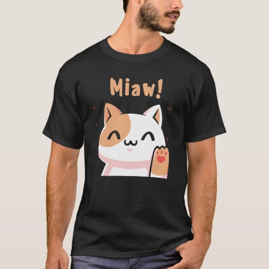 T-shirt Chat Miaw-Kitty-Cute Chat-Funny (Devant)