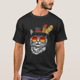 T-shirt Chat mignon Allemand Drapeau Oktoberfest Costume A