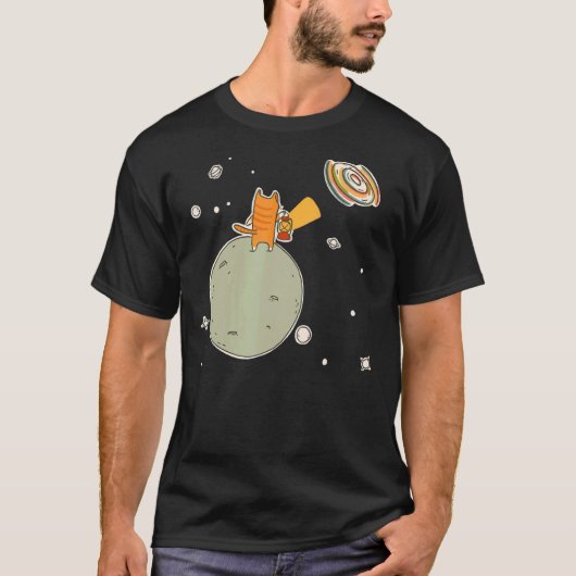 T-shirt Chat Mignon Art Espace Extérieur (Devant)