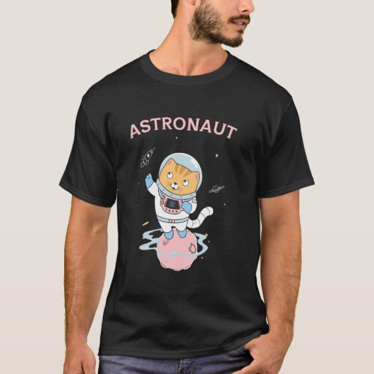 T-shirt Chat Mignon Astronaute - Conception d'Aventure Spa (Devant)