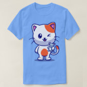 T-shirt Chat mignon attrape bébé souris Cartoon (Design devant)