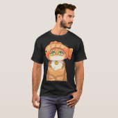 T-shirt Chat mignon avec chapeau de poisson (Devant entier)