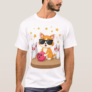T-shirt Chat Mignon Avec Lunettes De Soleil Chat Jouant Au