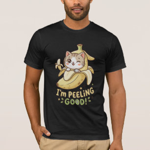 T-shirt Chat Mignon Banane - Je Pèle Bien Mème de Chat Drô