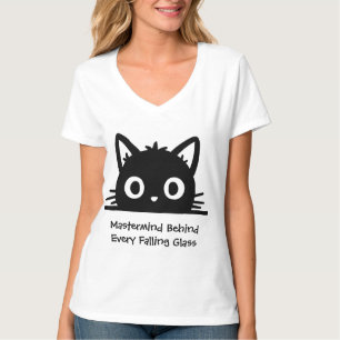 T-shirt Chat Mignon,Chat Drôle,Chat Noir