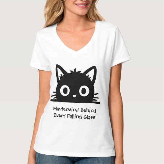T-shirt Chat Mignon,Chat Drôle,Chat Noir (Devant)