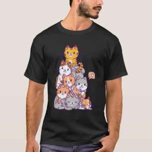 T-shirt Chat Mignon Chaton Montagne De Miaou Femme Fille C