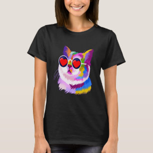 T-shirt Chat mignon coeurs Saint-Valentin
