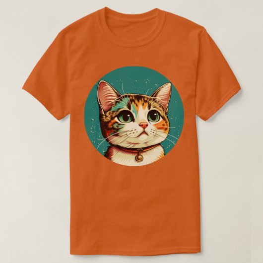 T-shirt chat mignon coloré (Design devant)