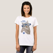 T-shirt Chat mignon dans les spécifications Pense Pawsitiv (Devant entier)
