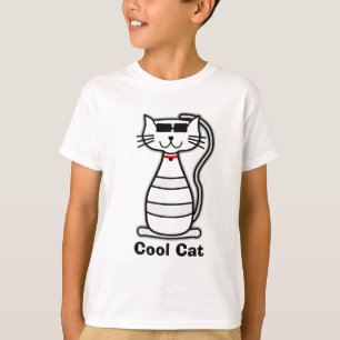 T-shirt Chat mignon de bande dessinée de chat frais avec