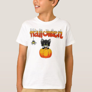 T-shirt Chat mignon de Halloween sur le citrouille