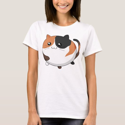 T-shirt Chat mignon de minou de calicot de Kawaii (Devant)