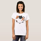 T-shirt Chat mignon de minou de calicot de Kawaii (Devant entier)