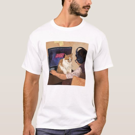 T-shirt Chat mignon Défaites Vous Jouer Jeu Vidéo (Devant)