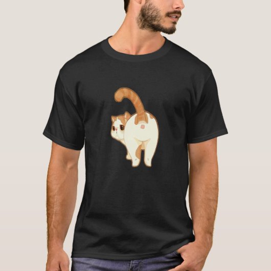 T-shirt Chat Mignon Effronté Fessier De Dos Animal De Comp (Devant)
