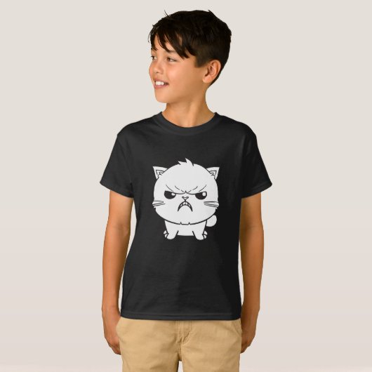 T-shirt Chat mignon en colère qui baisait. (Devant entier)
