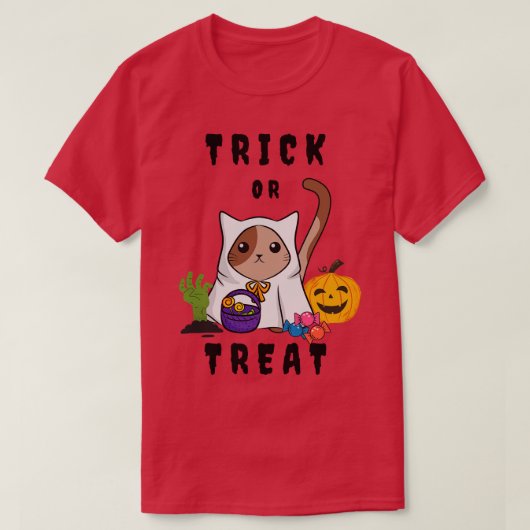 T-shirt Chat mignon en costume d'Halloween (Design devant)