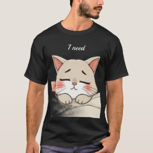 T-shirt Chat Mignon Endormi J'ai Besoin d'une Sieste Dessi