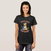T-shirt Chat mignon et Chien heureux. Les meilleurs amis p (Devant entier)