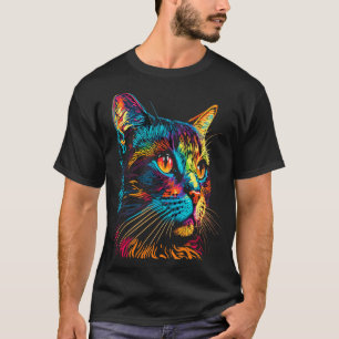 T-shirt Chat mignon et coloré pour femmes filles hommes ga