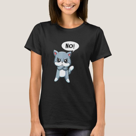 T-shirt Chat mignon et en colère de déclaration (Devant)