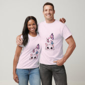 T-Shirt Chat Mignon et Papillon (Unisexe)